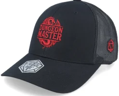 Dungeon Master Logo Dragon Black Trucker - Critiql Hit