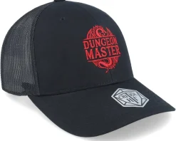 Dungeon Master Logo Dragon Black Trucker - Critiql Hit