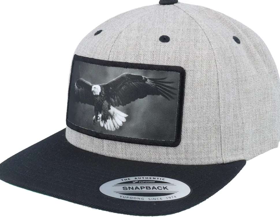 Eagle Big Patch Heather Grey/Black Snapback - Calza Pennello