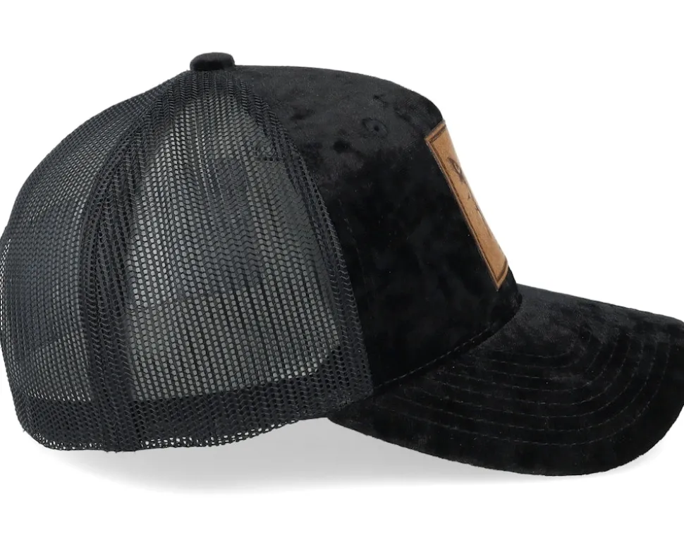 Eagle Face Engraved Patch Velvet Black Trucker - Iconic