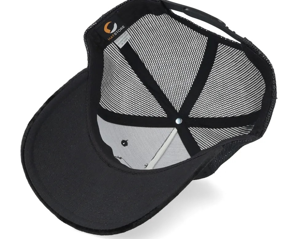 Eagle Face Engraved Patch Velvet Black Trucker - Iconic