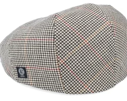 Edward Moon Houndstooth Brown Flat Cap - CTH Ericson