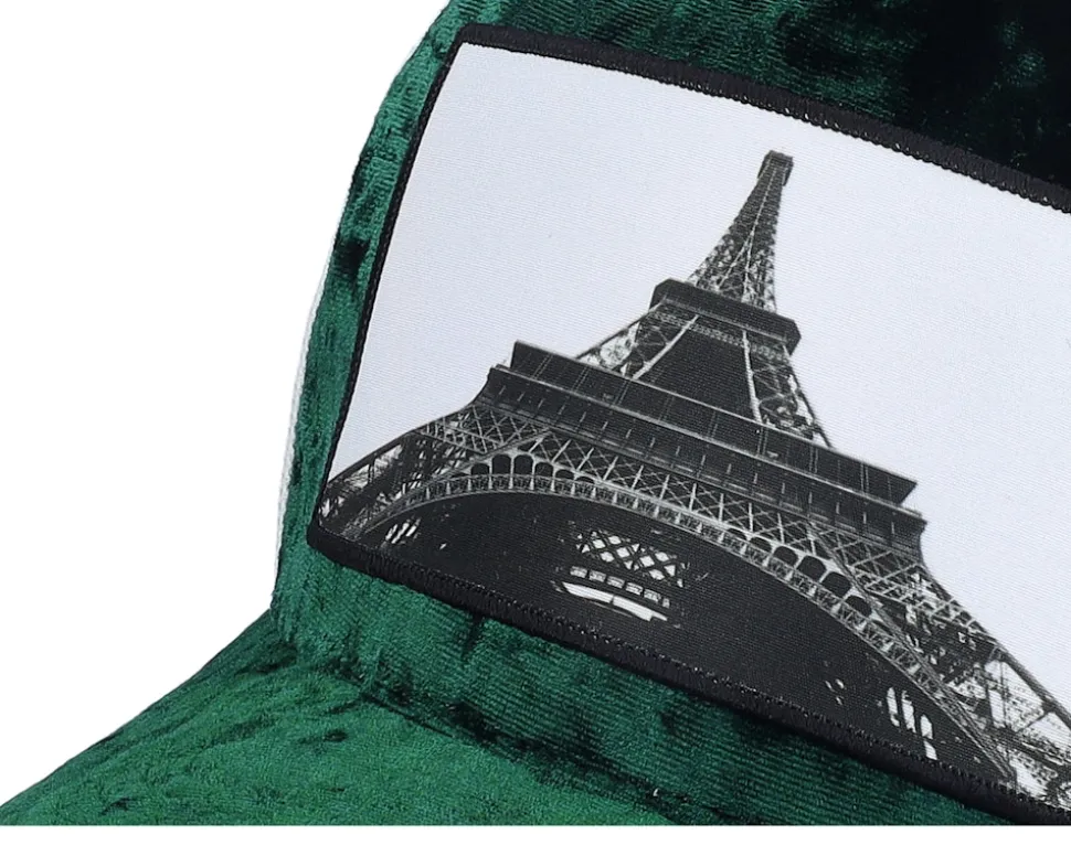 Eiffel Tower Velvet Green/Ivory A-frame Trucker - Calza Pennello