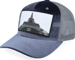 Eiffel Tower Velvet Grey/Grey A-frame Trucker - Calza Pennello