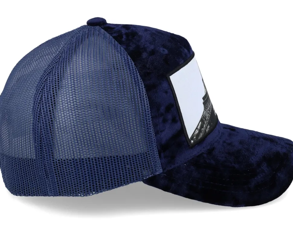 Eiffel Tower Velvet Navy A-frame Trucker - Calza Pennello