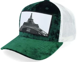 Eiffel Tower Velvet White/Black A-frame Trucker - Calza Pennello