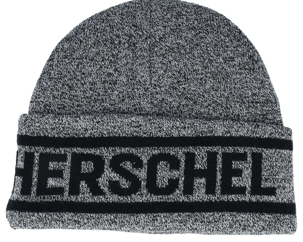 Elmer Herschel Logo Beanie Heather Black/Black Cuff - Herschel