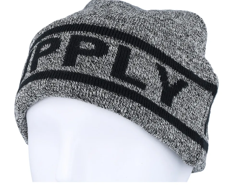 Elmer Herschel Logo Beanie Heather Black/Black Cuff - Herschel