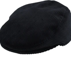 Erik Corduroy Black Flat Cap - Mayser