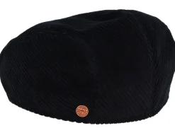 Erik Corduroy Black Flat Cap - Mayser
