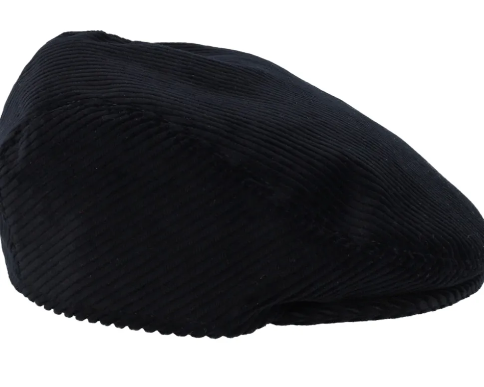 Erik Corduroy Black Flat Cap - Mayser