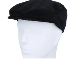 Erik Corduroy Black Flat Cap - Mayser