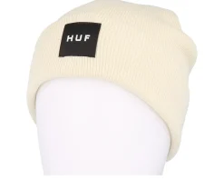 Essentials Box Logo Beanie Natural Cuff - HUF