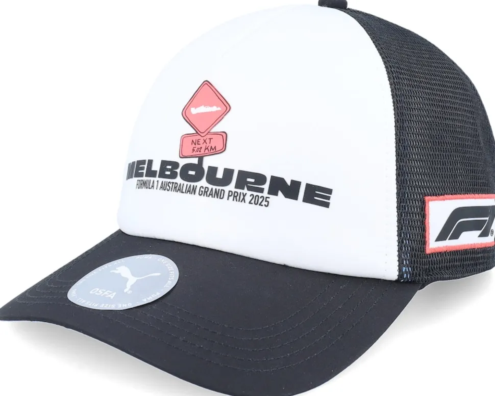 F1 Logo 25 Race Special Australia Puma White/Black A-Frame Trucker - Puma