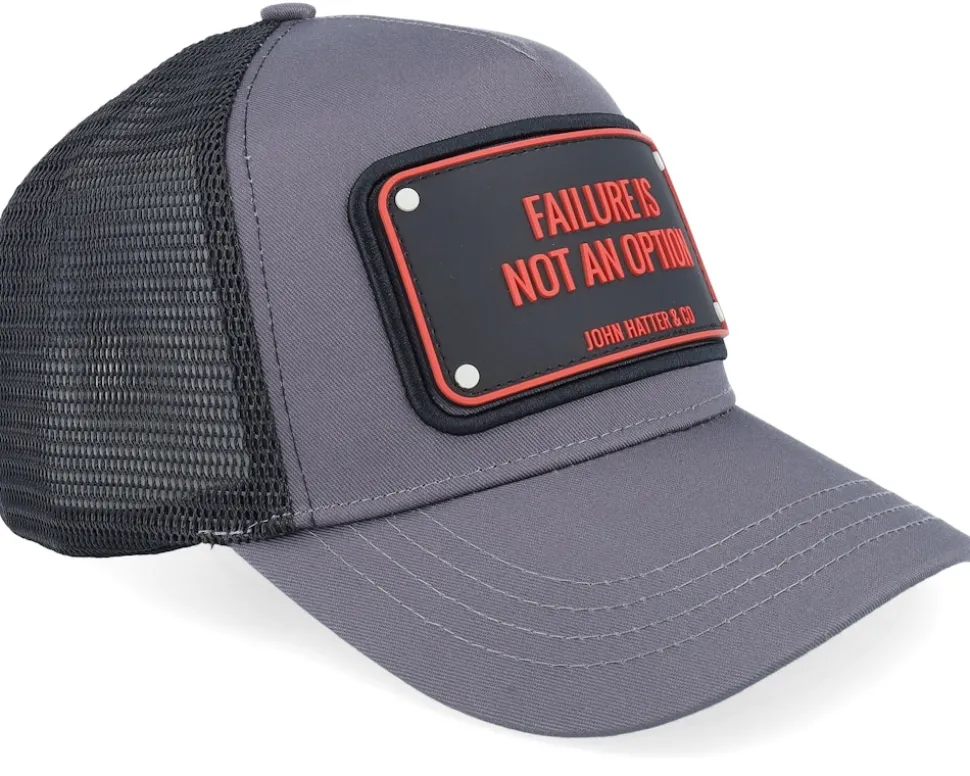 Failure Is Not An Option Rubber Charcoal Grey/Black A-Frame Trucker - John Hatter & Co