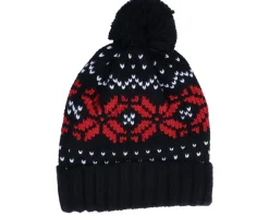 Fair Isle Snowstar® Beanie Black/White Pom - Beechfield
