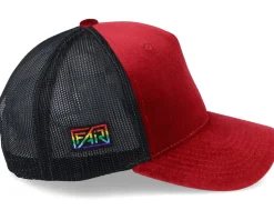 Fair Pride Rainbow Side Logo Red Velvet Trucker - Fair