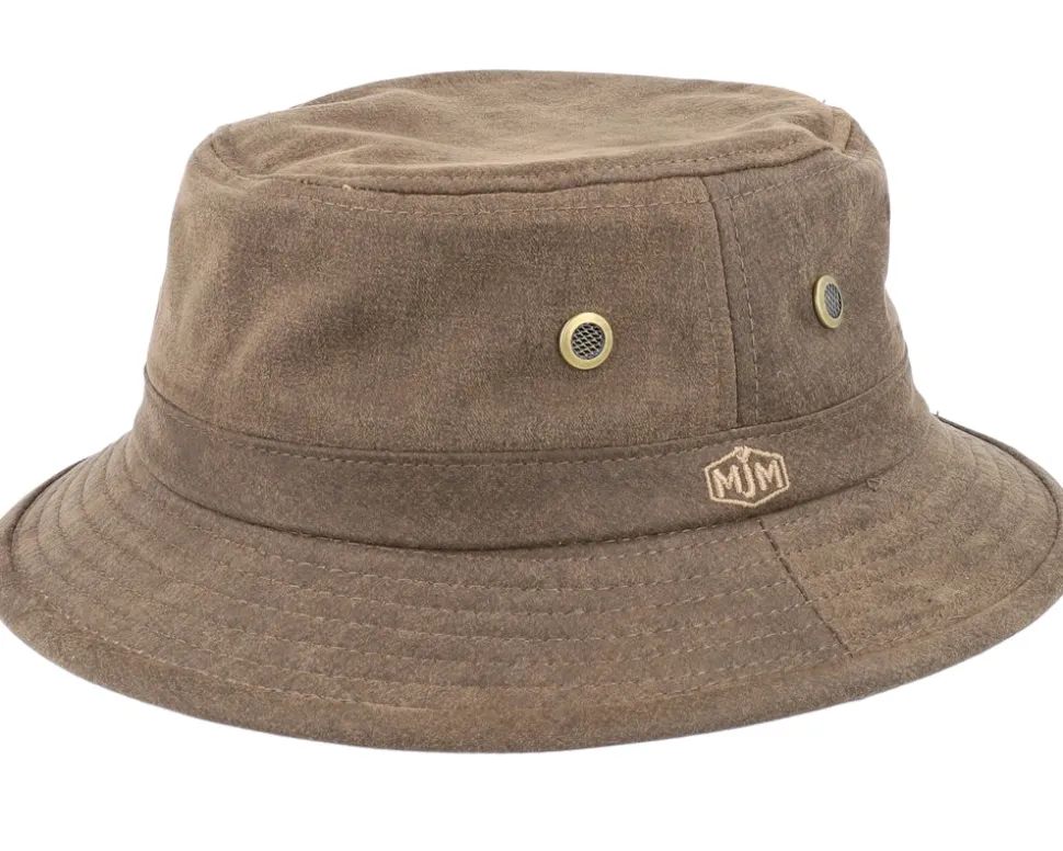 Faux Suede Brown Bucket - MJM Hats