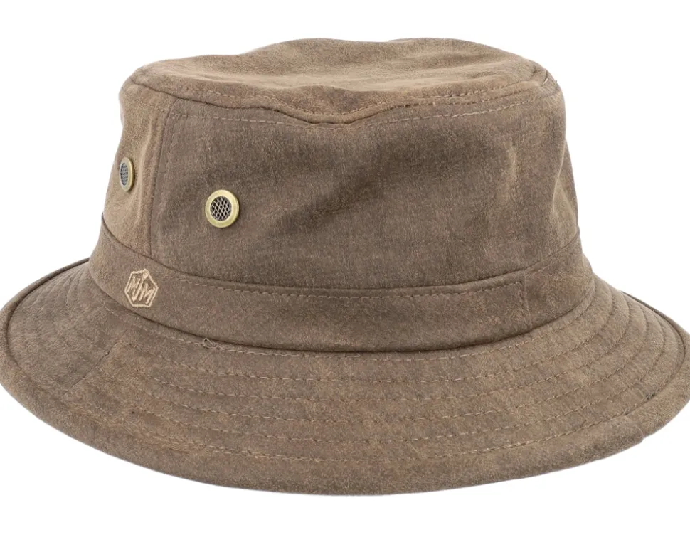 Faux Suede Brown Bucket - MJM Hats