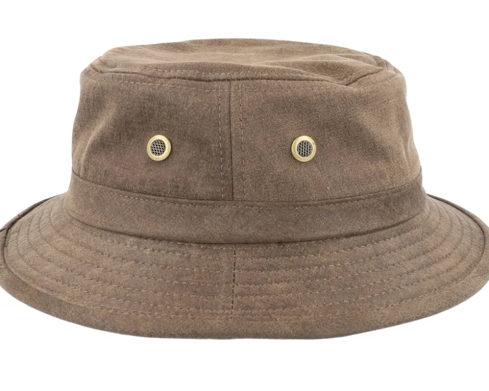 Faux Suede Brown Bucket - MJM Hats