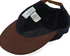 Felipe Wool Suede Cap Dark Navy/Coffee Brown Strapback - Les Deux