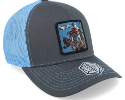 Fighter Box Patch Charcoal/Carolina Blue Trucker - Critiql Hit