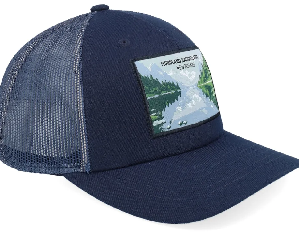 Fiordland National Park Navy A-Frame Trucker - Jim Pilleus