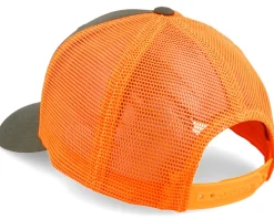 Fishing Boat Wide Mash/Fluorescent Orange Trucker - Hunter