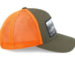 Fishing Boat Wide Mash/Fluorescent Orange Trucker - Hunter