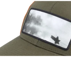 Fishing Boat Wide Mash/Fluorescent Orange Trucker - Hunter