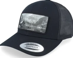 Fishing Hut Wide Patch Retro Black Trucker - Hunter