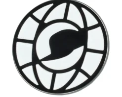 Fitted World White/Black Metal Pin - Cap Pins