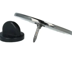 Fitted World White/Black Metal Pin - Cap Pins