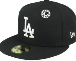 Fitted World White/Black Metal Pin - Cap Pins