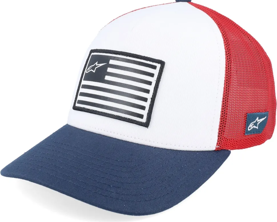 Flag Hat Wht/Navy/Red Trucker - Alpinestars