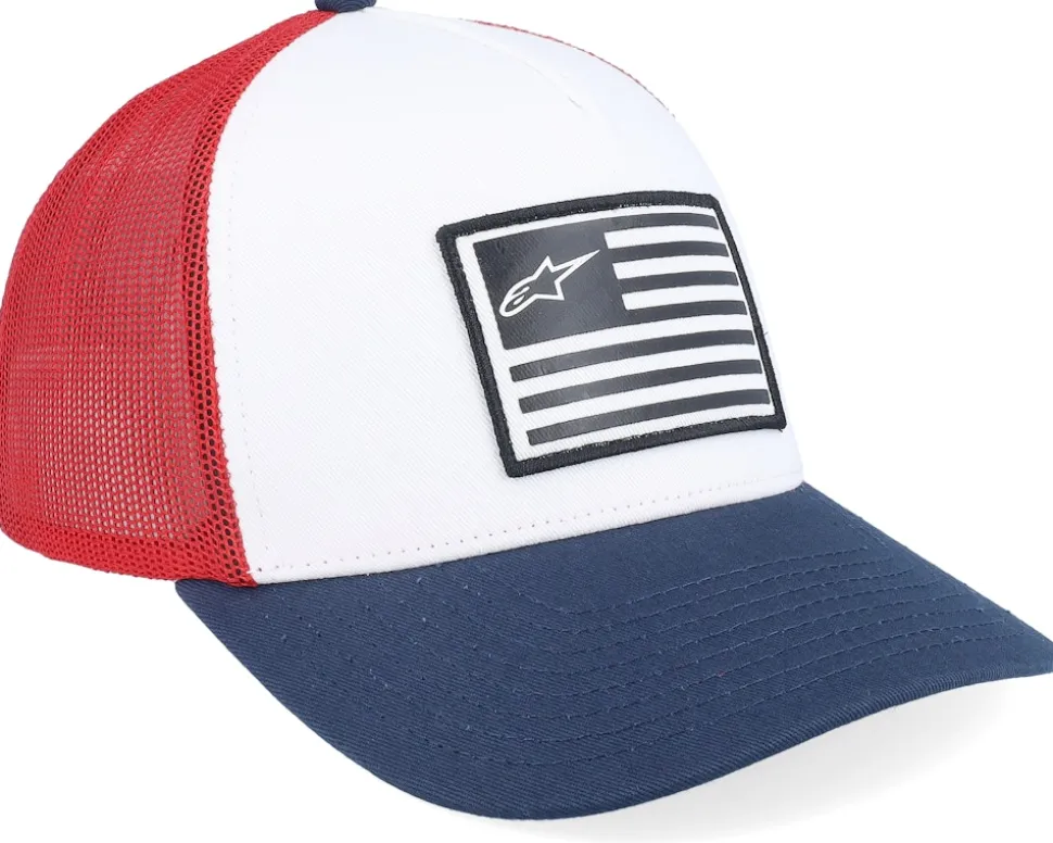 Flag Hat Wht/Navy/Red Trucker - Alpinestars