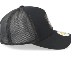 Flexing Abs Patch Black A-framed Trucker - Lucid Smile