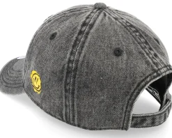 Flexing Abs Patch Washed Black Demin Dad Cap - Lucid Smile