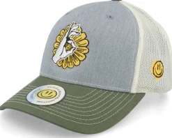 Flower Smile Army Olive Trucker - Lucid Smile