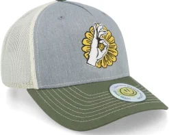 Flower Smile Army Olive Trucker - Lucid Smile