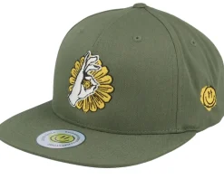 Flower Smile Grey/Birch/Army Olive Trucker - Lucid Smile