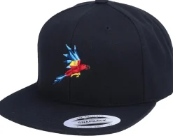 Flying Paper Parrot Black Snapback - Iconic