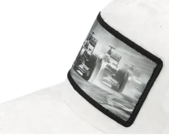 Formula Racing Cars Velvet White A-Frame Trucker - Calza Pennello