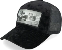 Formula Racing Cars Velvet Black A-Frame Trucker - Calza Pennello