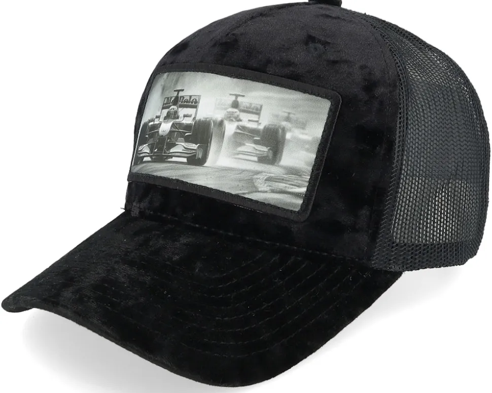 Formula Racing Cars Velvet Black A-Frame Trucker - Calza Pennello