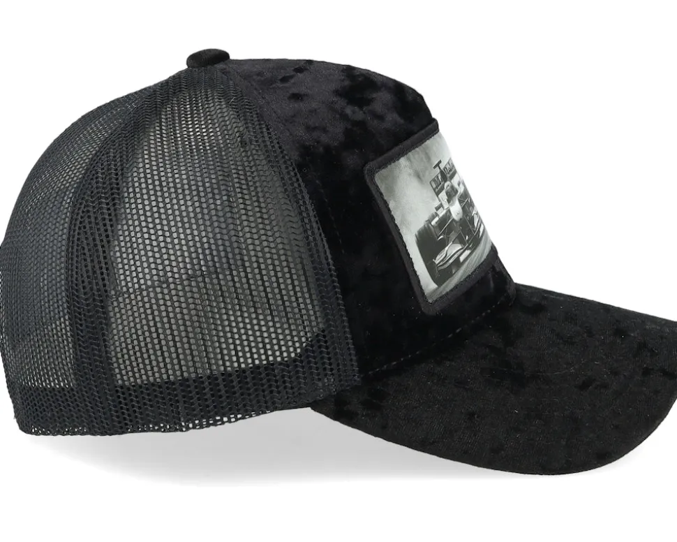 Formula Racing Cars Velvet Black A-Frame Trucker - Calza Pennello