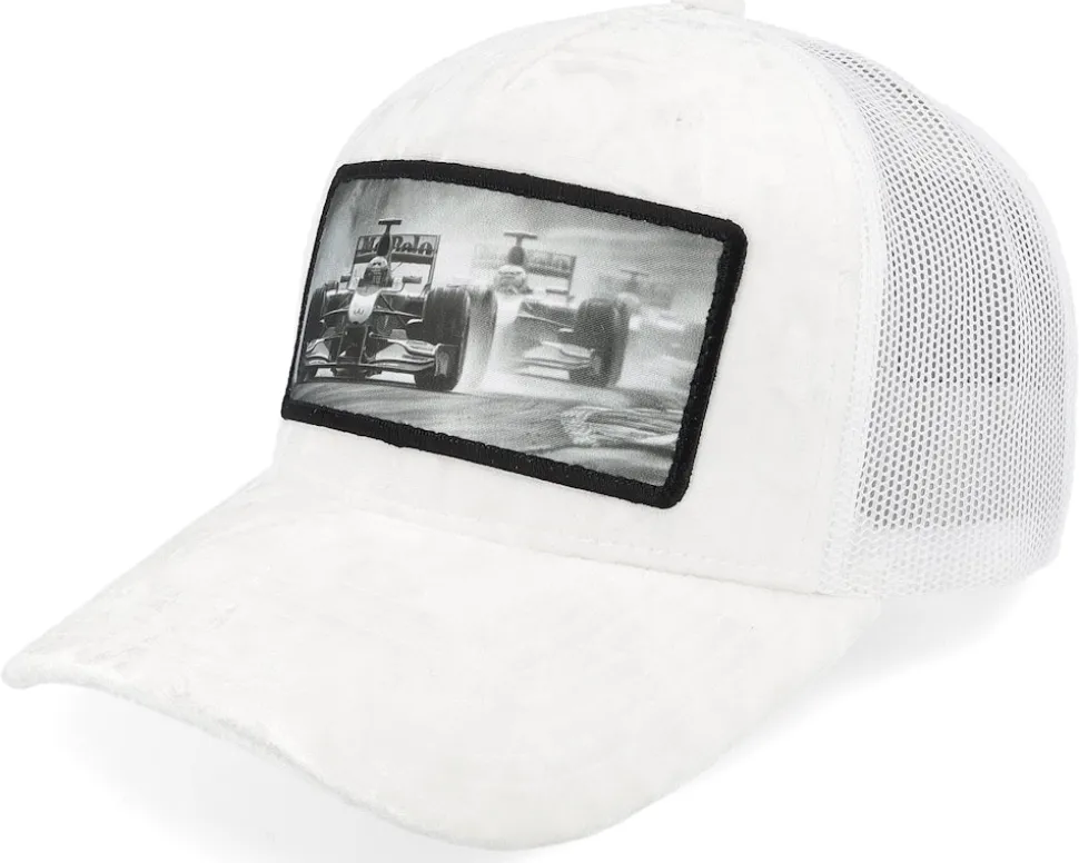 Formula Racing Cars Velvet Black A-Frame Trucker - Calza Pennello