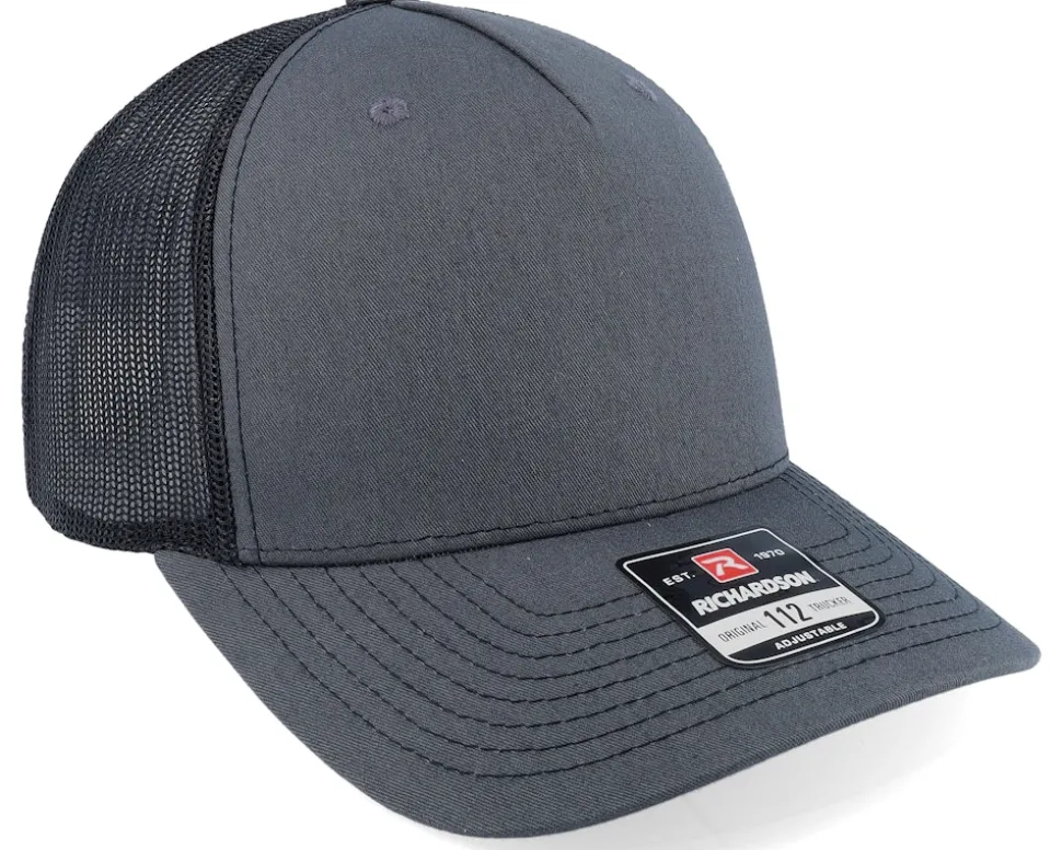 112fp Split Charcoal/Black Trucker - Richardson
