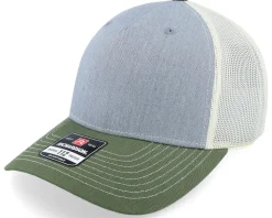 112fp Tri Heather Grey/Birch/Army Olive Trucker - Richardson