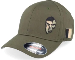France Army Skull Olive Wooly Combed Flexfit - Army Head